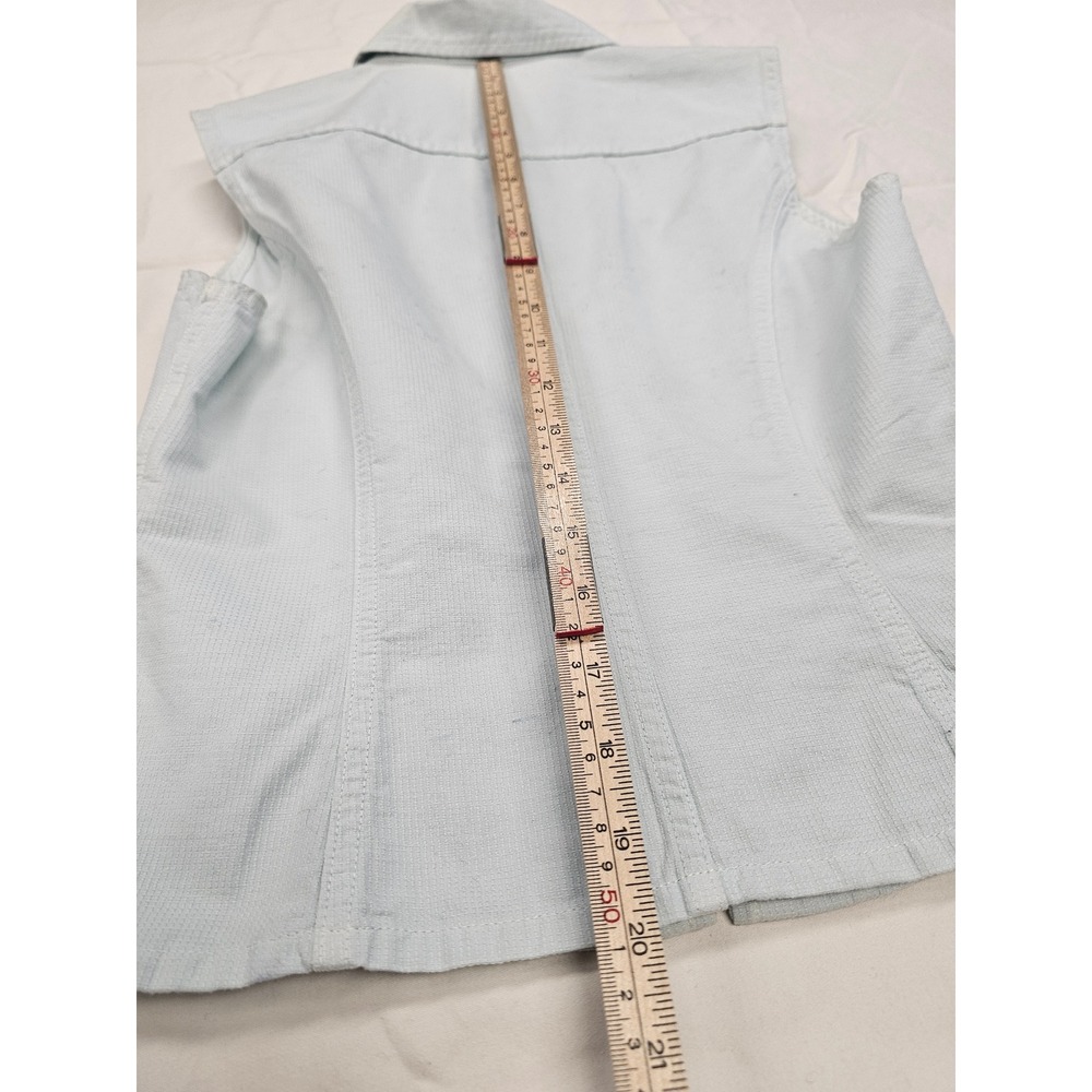 United Colors of Benetton Womens Blue Zip Up Utility Vest Made in Italy Small - Picture 5 of 7